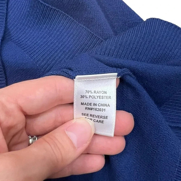 Tint & Shadow Blue Mock Neck Sweater M - Picture 4 of 4